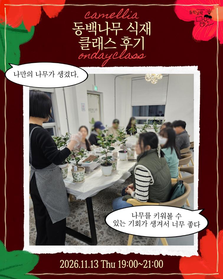 11/13(목) 동백나무 식재 원데이 클래스